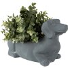 Clayre & Eef 6TE0479 Blumentopf Hund 30x12x16 cm Grau