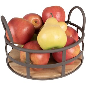 Clayre & Eef 6Y5248 Корзина Ø 25x9-15 см серо-коричневая Корзина для хранения