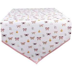 Clayre & Eef BPD65 Tischläufer 50x160 cm Beige Rosa