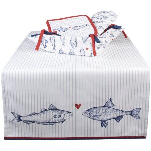 Clayre & Eef SSF47 Brotkörbchen 35x35x8 cm Weiß Blau Quadrat