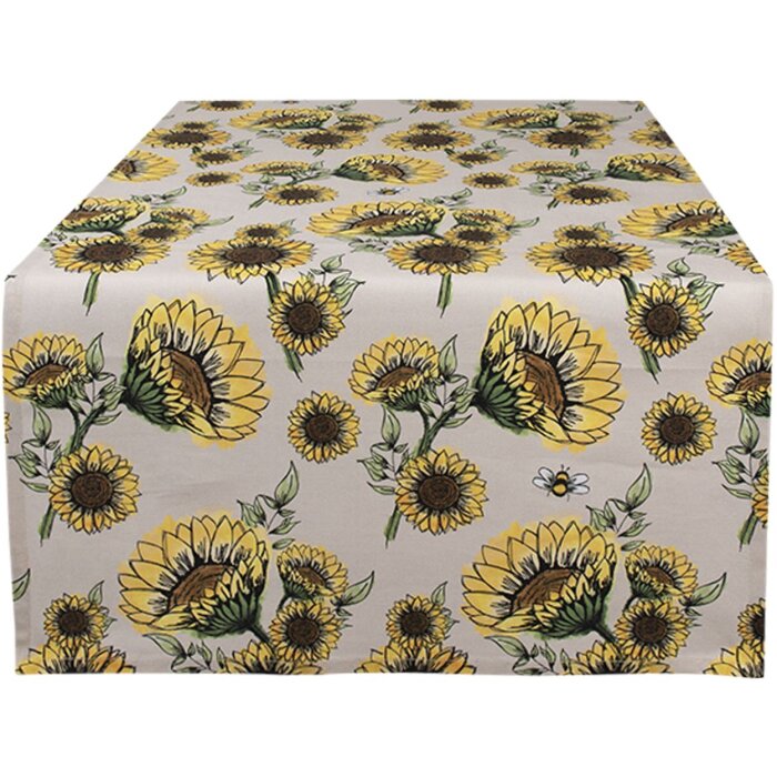 Clayre & Eef SUS64 Tischläufer 50x140 cm Beige Gelb