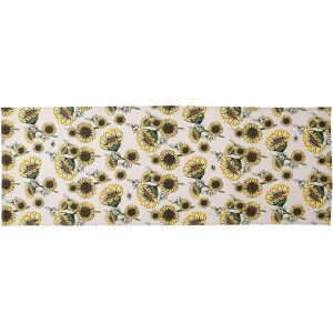 Clayre & Eef SUS64 Tischläufer 50x140 cm Beige Gelb