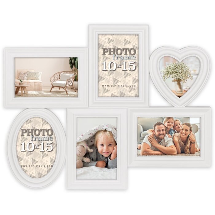 Фоторамка ZEP Galerierahmen Barcellona белая для 6 фото 10x15 и 10x10 см
