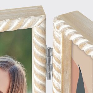 ZEP деревянная двойная рамка Lisse 2 фото 15x20 см на петлях с рифленой структурой