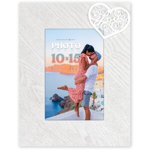 ZEP Holz-Fotorahmen Ginger 10x15 cm Herz weiß