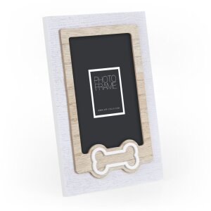 ZEP Hunde-Bilderrahmen Osso Holz 10x15 cm mit Knochen-Motiv Hochformat