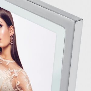 ZEP Metall-Bilderrahmen Marion silber 15x20 cm Floatglas Hochformat