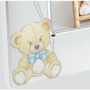 ZEP Metall Baby Fotorahmen Ivan blau 10x15 cm silber glänzend