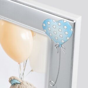 ZEP Metall Baby Fotorahmen Ivan blau 10x15 cm silber glänzend