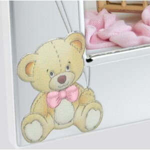 ZEP Metall Baby Fotorahmen Ivan rosa 10x15 cm silber glänzend