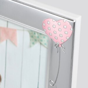 ZEP Metall Baby Fotorahmen Ivan rosa 10x15 cm silber glänzend