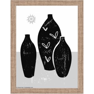 Walther Holzrahmen Liv Monstera 15x20 cm grau