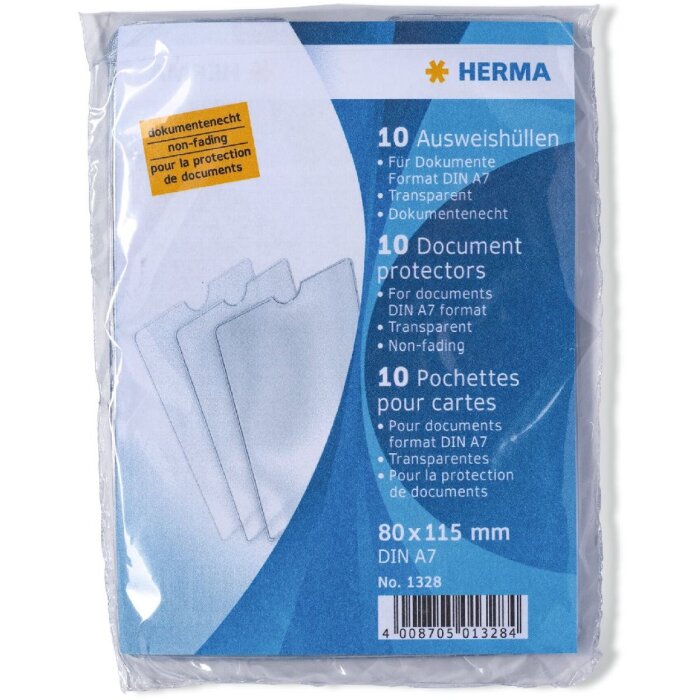 HERMA 1328 Ausweishüllen 80x115 mm Dokumente DIN A7 Transparent