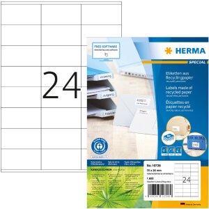 HERMA 10728 Recyclingpapier Etiketten A4 70x36 mm...
