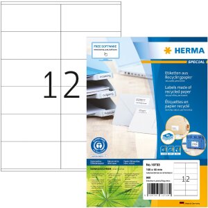 HERMA 10733 Recyclingpapier Etiketten A4 105x48 mm...