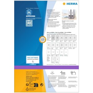 HERMA 10740 Ordneretiketten A4 192x61mm weiß permanent Recyclingpapier