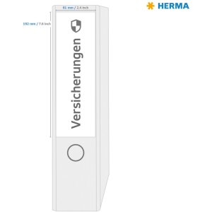 HERMA 10740 Ordneretiketten A4 192x61mm weiß permanent Recyclingpapier