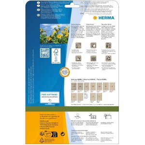 HERMA 10750 Silphie-Papier Etiketten A4 25.4x10 mm naturbraun permanent haftend