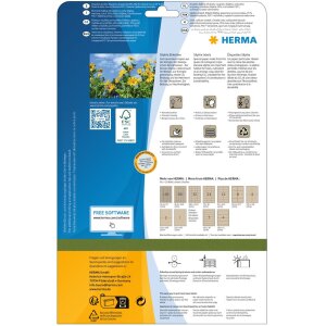 HERMA 10752 Etiketten A4 48,3x33,8mm naturbraun Silphie-Papier 20 Blatt