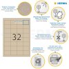 HERMA 10752 Etiketten A4 48,3x33,8mm naturbraun Silphie-Papier 20 Blatt