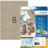 HERMA 10755 Etiketten Silphie-Papier A4 99,1 x 67,7 mm naturbraun permanent