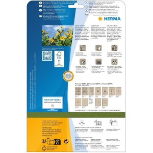 HERMA 10758 Etiketten Silphie-Papier A4 210 x 297 mm naturbraun permanent