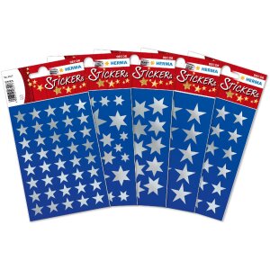 HERMA 15501 Dekor Sticker Weihnachtssterne Silber Set