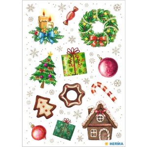HERMA 15502 Dekor Sticker Weihnachtsmotive Bunt Set