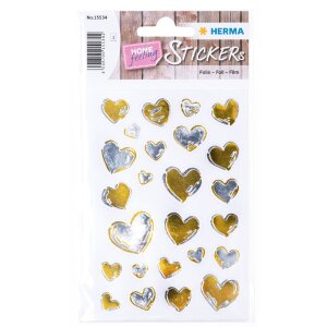 HERMA 15534 Creative Sticker Herzen Gold Silber...