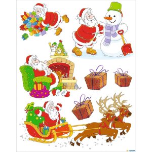 HERMA 15548 Set Fensterbilder Weihnachten Kindermotive 25 Stück