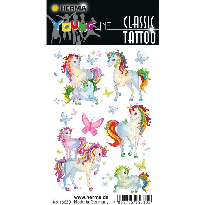 HERMA 15630 Classic Tattoo Bunt Einhorn Best Friends