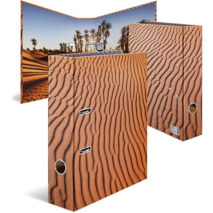 HERMA 19651 Motiv-Ordner A4 Sand 70mm Wellenstruktur Stabil