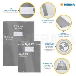 HERMA 20227 Set 5 Karton-Heftschoner A4 sortiert