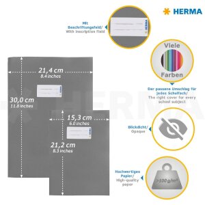 HERMA 20229 Set 5 Papier-Heftschoner A4 sortiert...
