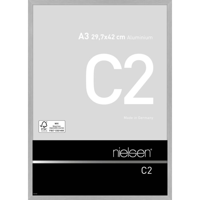 Фоторамка Nielsen из алюминия C2, матовое серебро, 29,7x42 см, аCRYЛГЛАЗОМ