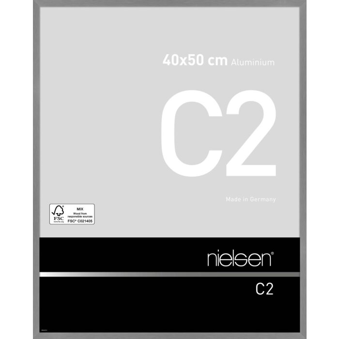 Nielsen Aluminium Bilderrahmen C2 struktur grau matt 40x50 cm Acrylglas
