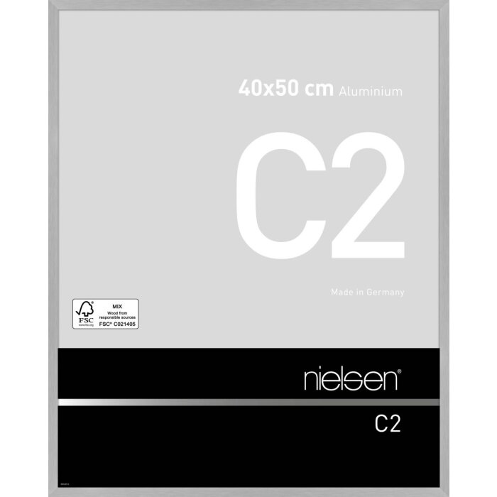 Nielsen Aluminium-Bilderrahmen C2 Struktur Silber Matt 40x50 cm