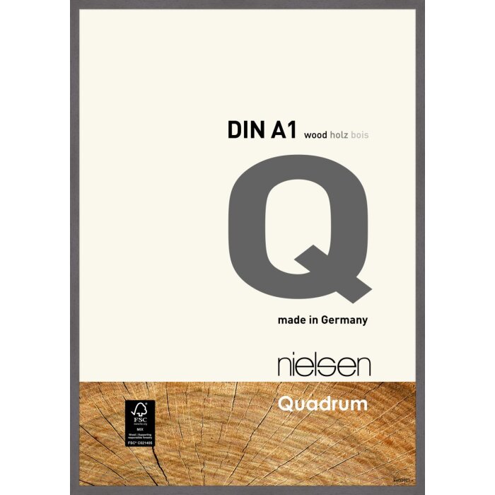Nielsen Holz-Wechselrahmen Quadrum 59,4x84,1 cm grau
