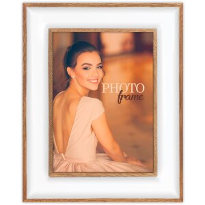 ZEP Holz Fotorahmen Vienna 10x15 cm bis 15x20 cm Weiß Gold