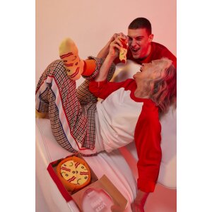 EatMySocks Doppelpackung Crew-Socken Napoli Pizza Full