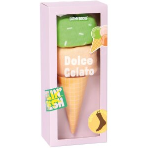 EatMySocks Lange Socken Dolce Gelato Pink Green Eistüte