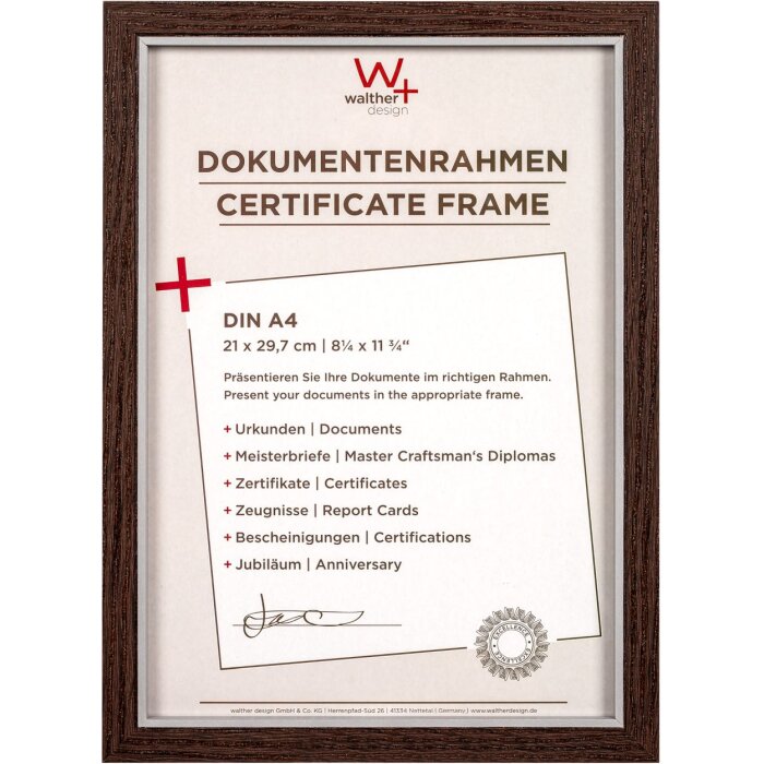 Walther MDF-Holzrahmen Hygge 21x29,7 cm nussbaum