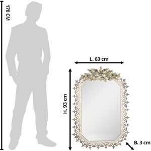 Зеркальный шкаф Clayre & Eef 52S302, серо-бежевый, 63x3x93 см