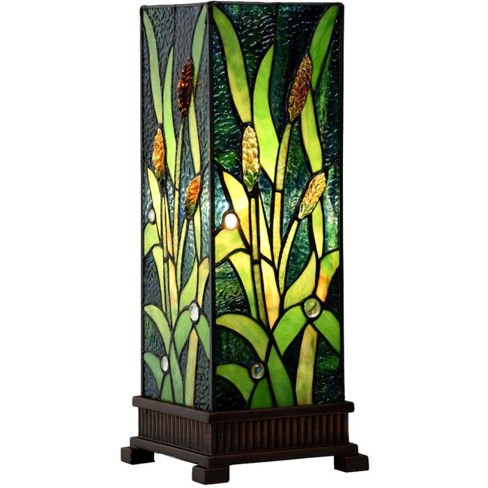 LumiLamp 5LL-6310 Tiffany Tischlampe Grün 18x18x45 cm E27 max 60W