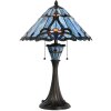 Настольная лампа LumiLamp 5LL-6313 Tiffany синяя Ø 40x61 см E27/до 2x60 Вт