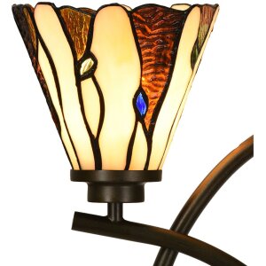 LumiLamp 5LL-6315 Tiffany Tischlampe Beige 46x28x63 cm E14 max 2x40W