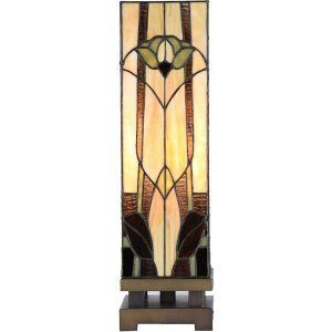 LumiLamp 5LL-6323 Tiffany Tischlampe Beige 15x15x54 cm...
