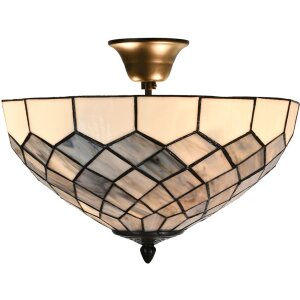 LumiLamp 5LL-6331 Deckenleuchte Tiffany Grau Ø 41x24 cm E14-max 2x40W