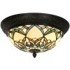 LumiLamp 5LL-6335 Deckenleuchte Tiffany Beige Ø 37x19 cm E14 max 40W