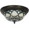LumiLamp 5LL-6335 Deckenleuchte Tiffany Beige Ø 37x19 cm E14 max 40W